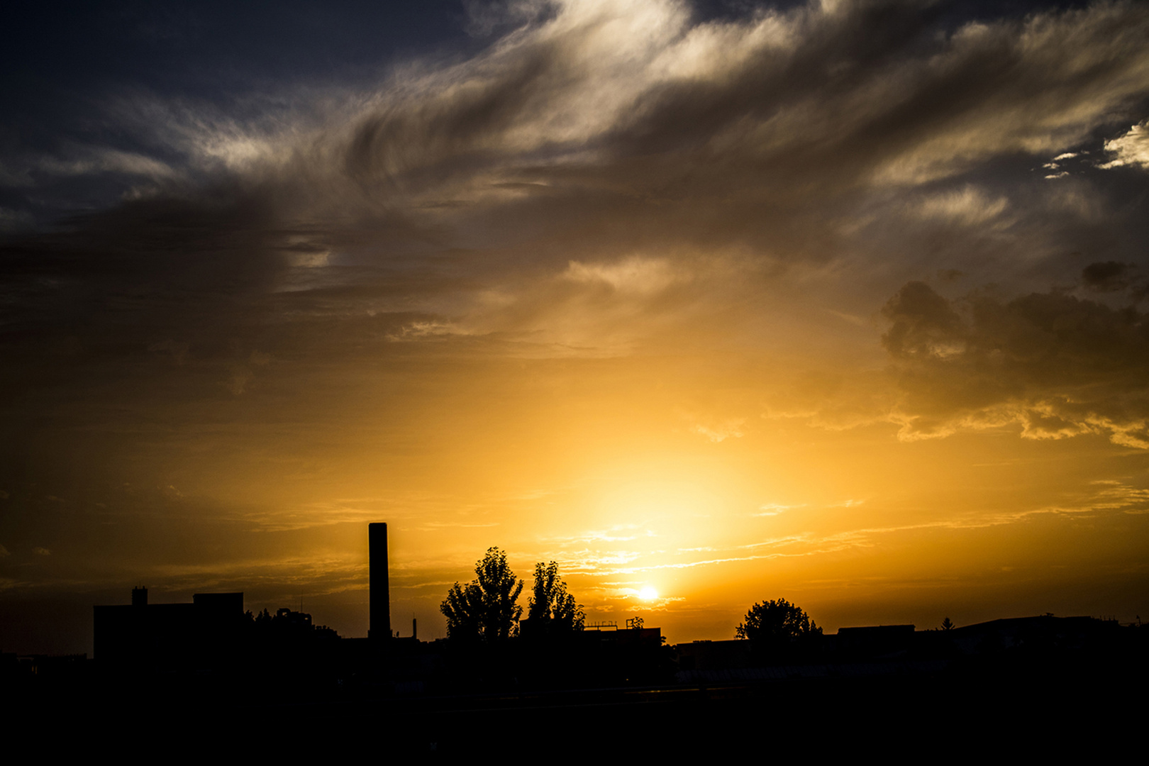 Sonnenuntergang in München/Fröttmaning 03.08.2017 