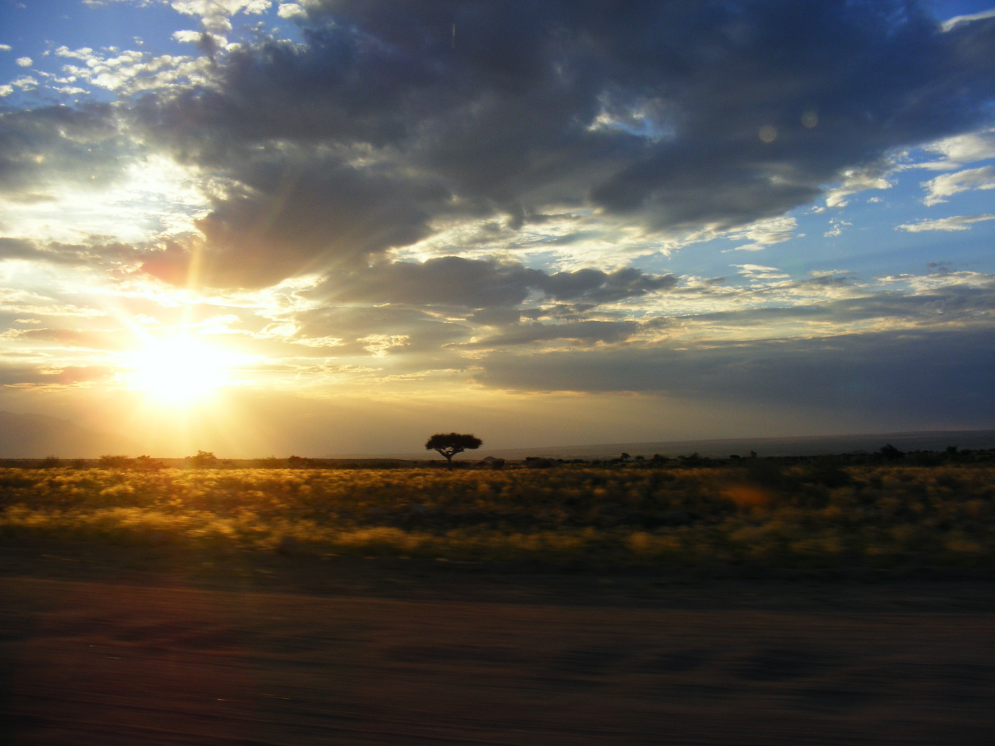 Sonnenuntergang  in Namibia