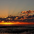 Sonnenuntergang in Norddeich mit Blick auf Juist