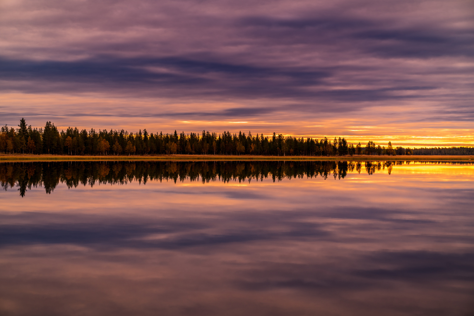 Sonnenuntergang in Nordschweden