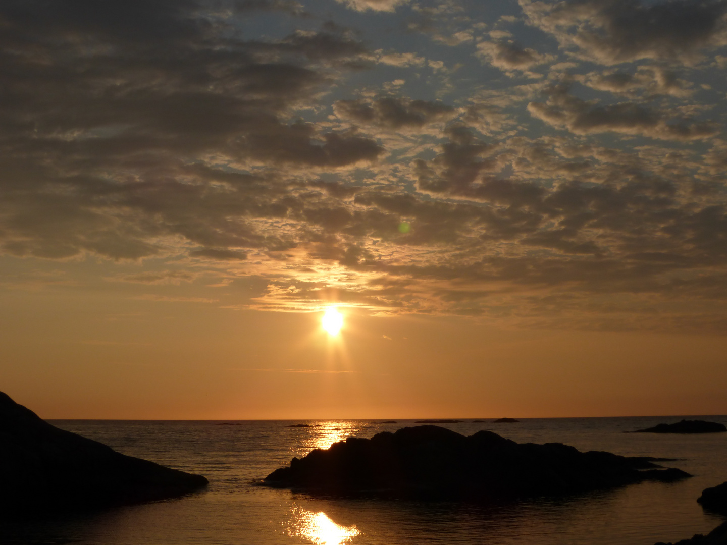 Sonnenuntergang in Norwegen um 0°° Uhr 