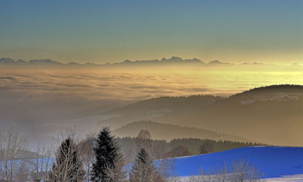 Sonnenuntergang in Oberösterreich
