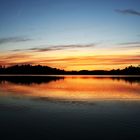 Sonnenuntergang in Odensvi am See Kyrksjön