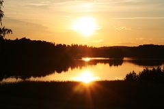 Sonnenuntergang in Odensvi am See Kyrksjön Teil 2
