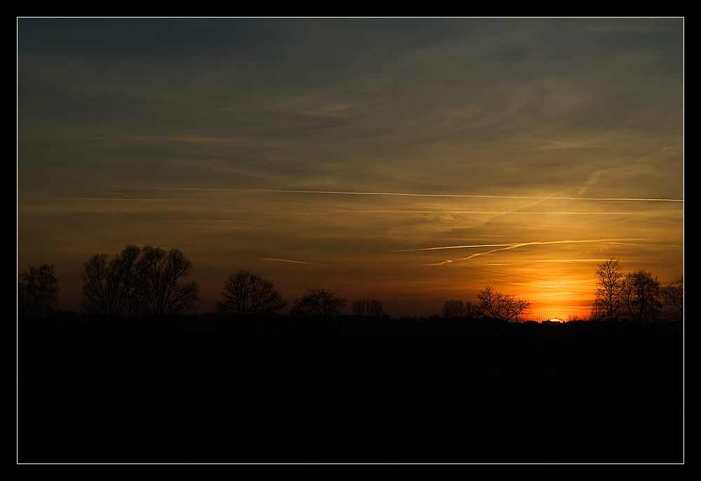 Sonnenuntergang in Öl