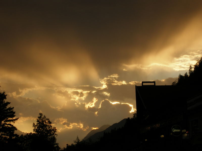 sonnenuntergang in österreich