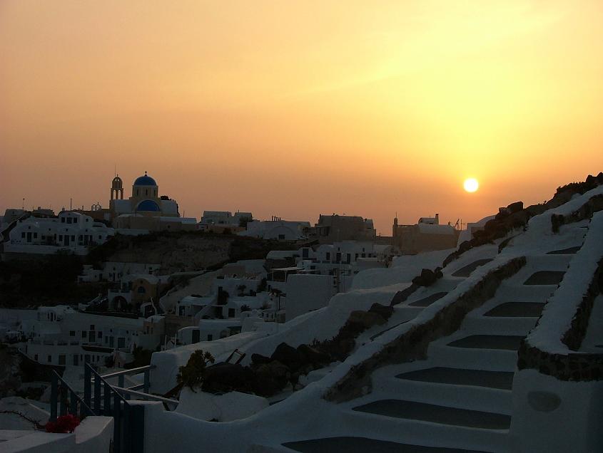 Sonnenuntergang in Oia auf Santorin