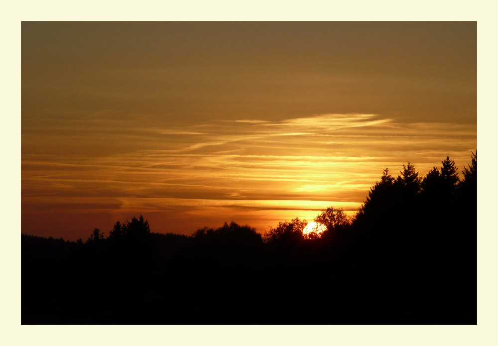 Sonnenuntergang in Ostbelgien