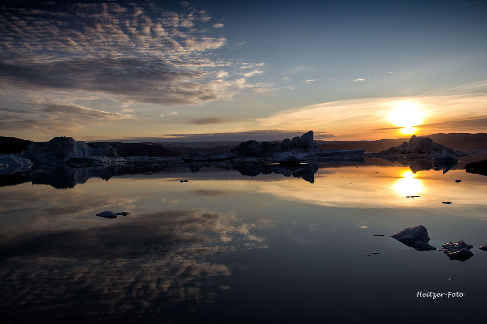 Sonnenuntergang in Ostgrönland