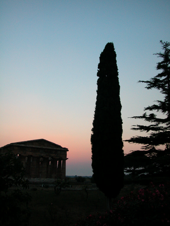 Sonnenuntergang in Paestum