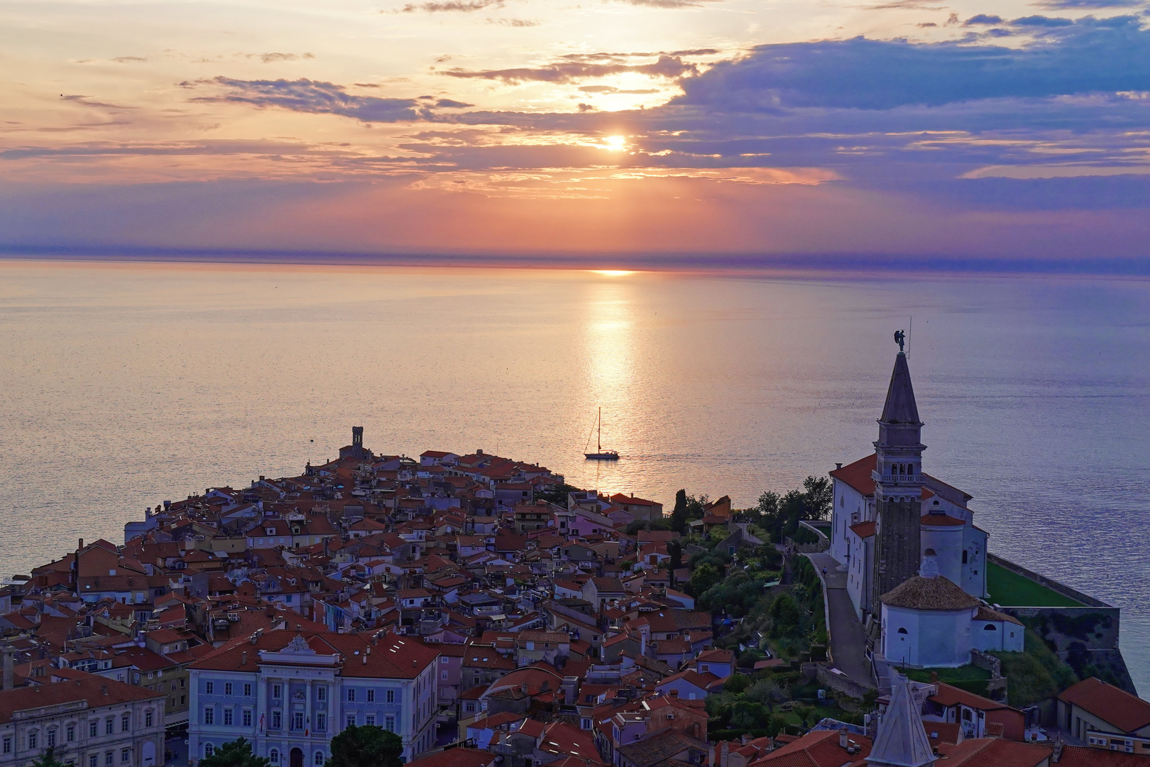 // sonnenuntergang in piran