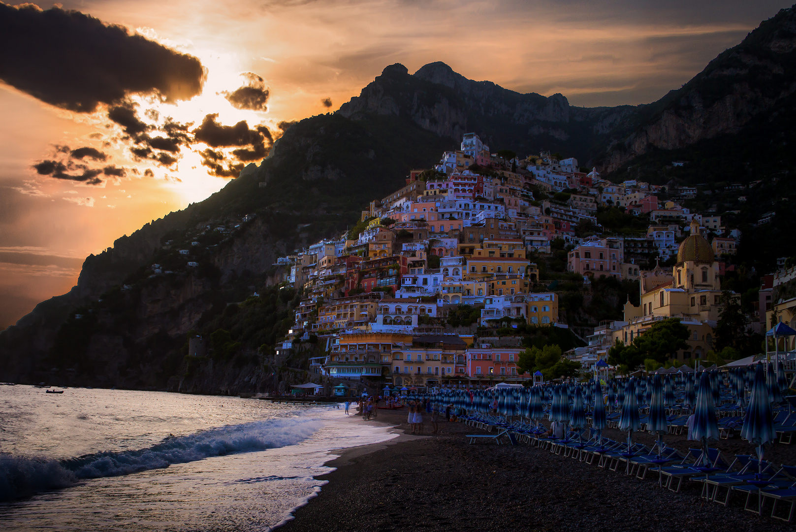 Sonnenuntergang in Positano 