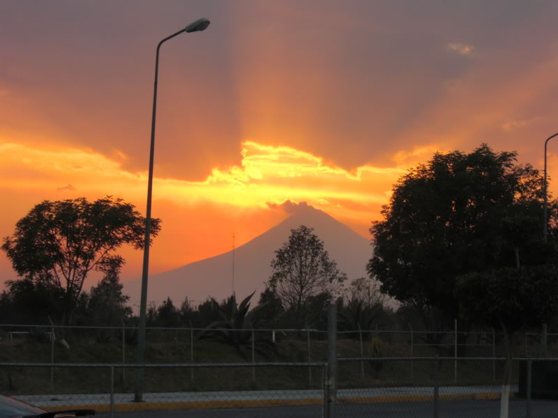 Sonnenuntergang in Puebla Mexiko