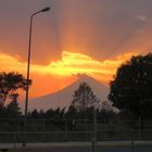 Sonnenuntergang in Puebla Mexiko