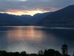 Sonnenuntergang in Quartino (Tessin)