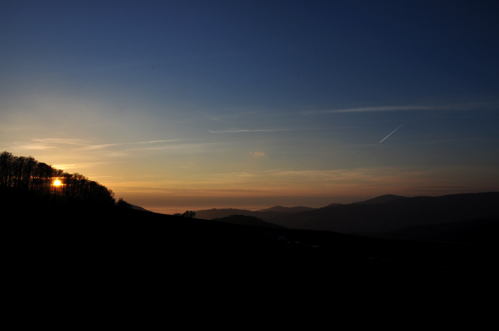 Sonnenuntergang in Raidelbach im Odenwald