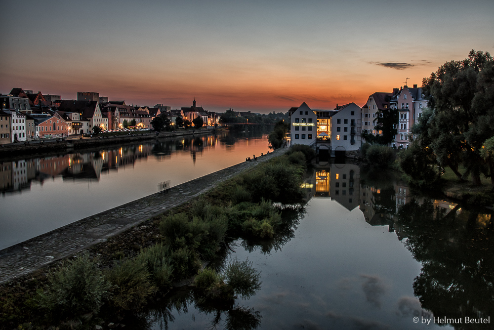 Sonnenuntergang in Regensburg.