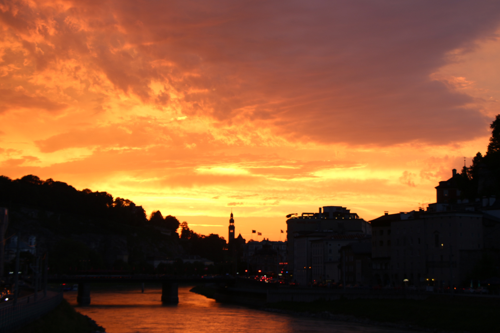 Sonnenuntergang in Salzburg