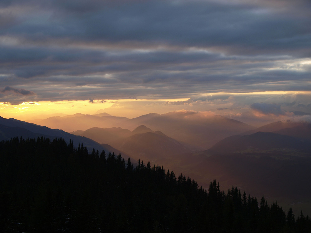 Sonnenuntergang in Schladming