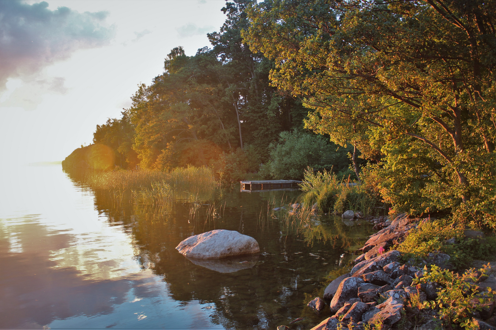 Sonnenuntergang in Slandökalv im Mälaren