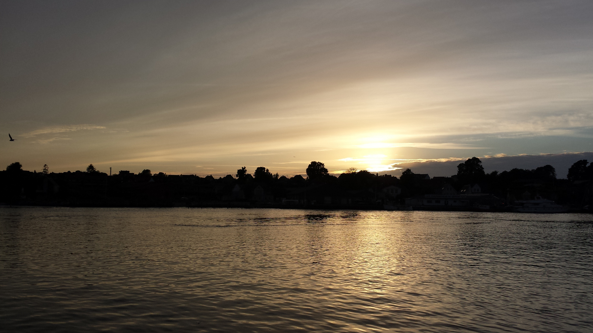 Sonnenuntergang in Sønderborg in Dänemark 