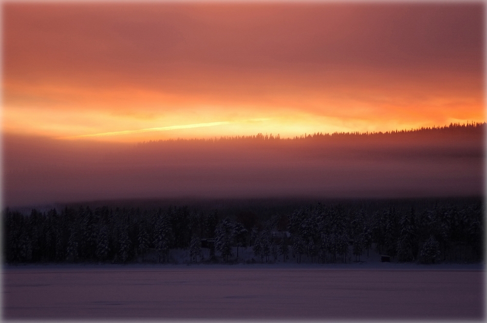 Sonnenuntergang in Sorsele(Schweden)