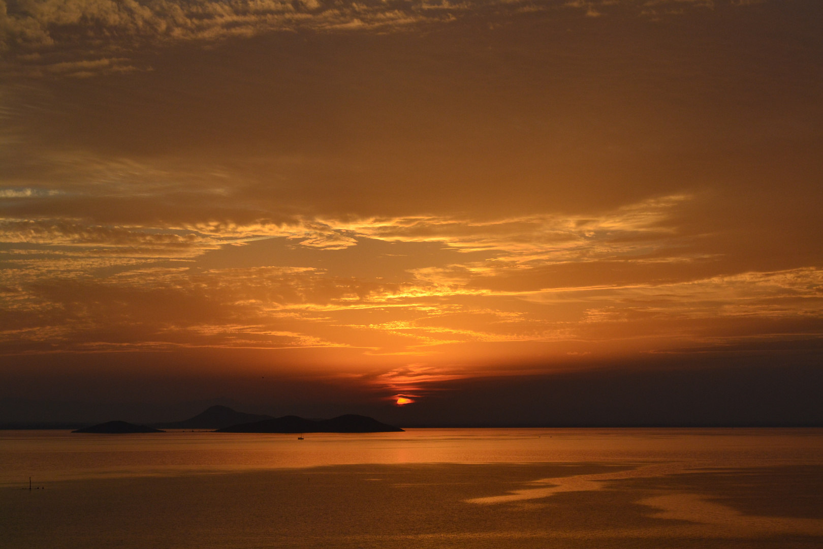 Sonnenuntergang in Spanien im Herbst