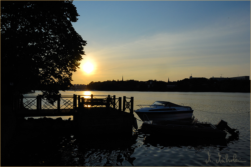 Sonnenuntergang in Stockholm