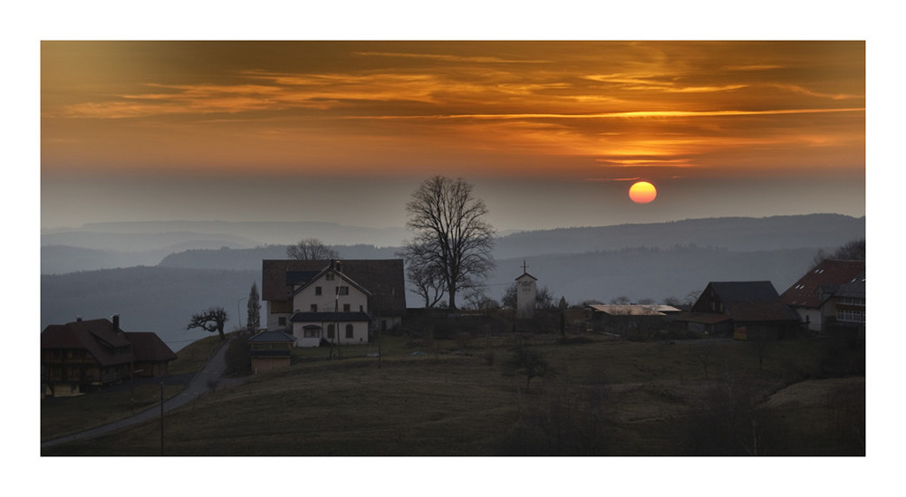 Sonnenuntergang in Südbaden