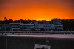 Sonnenuntergang in Travemünde.