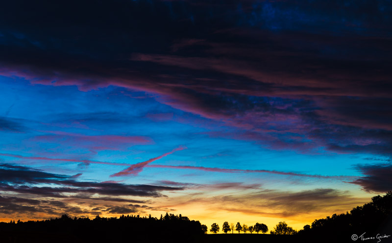 Sonnenuntergang in unserer Siedlung