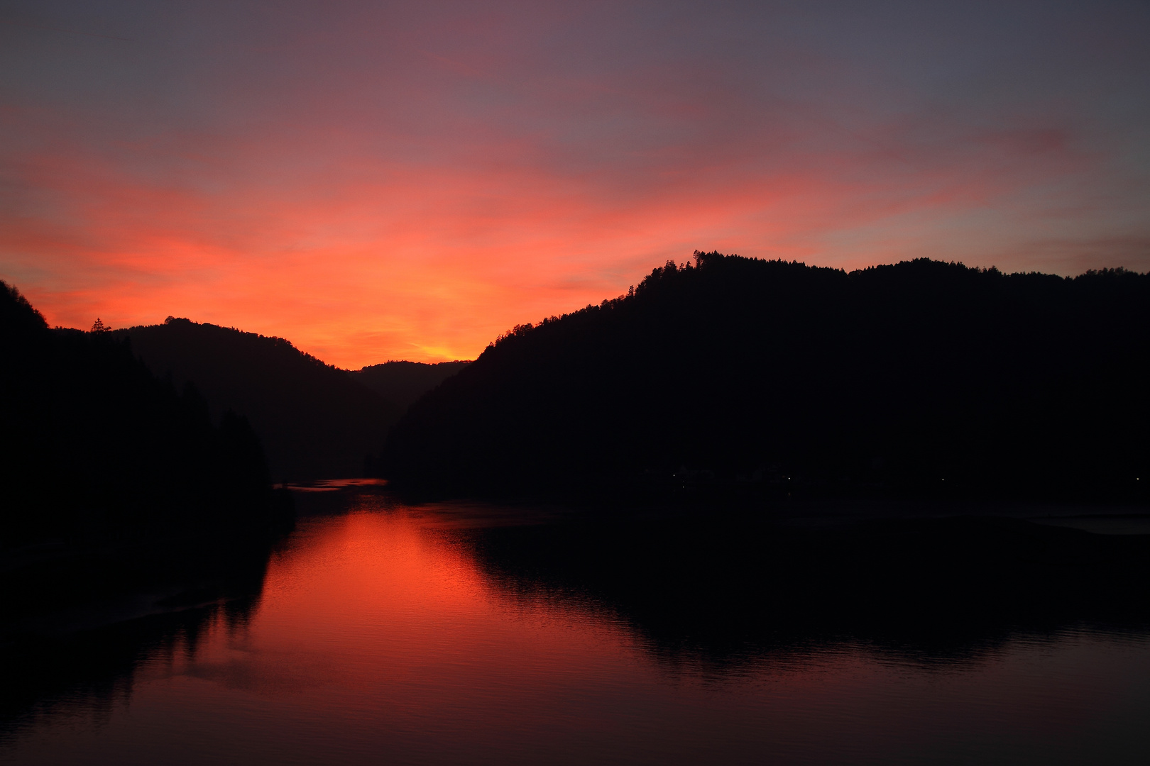 Sonnenuntergang in Untermühl.