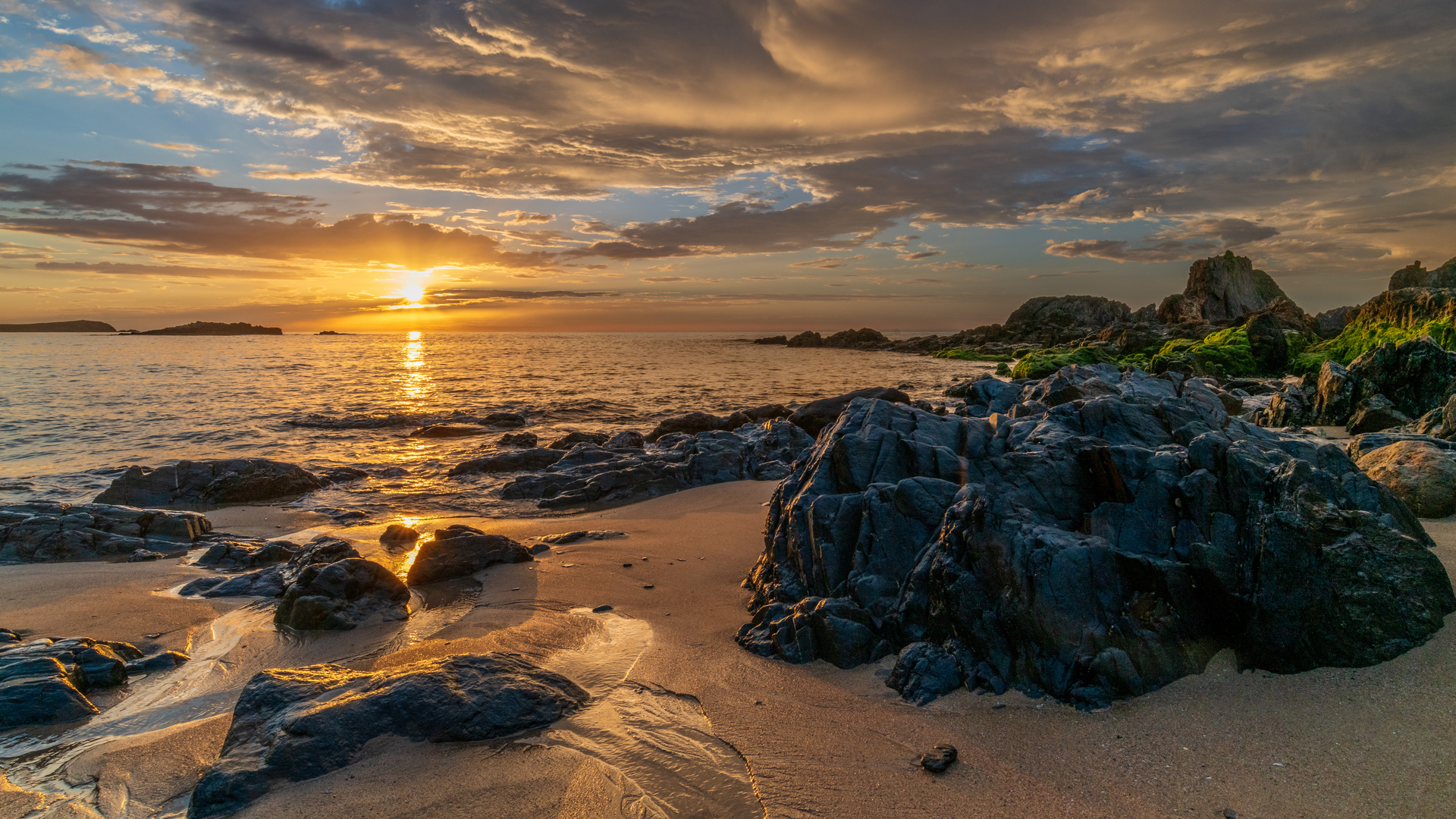 Sonnenuntergang in Valdoviño, Galicia