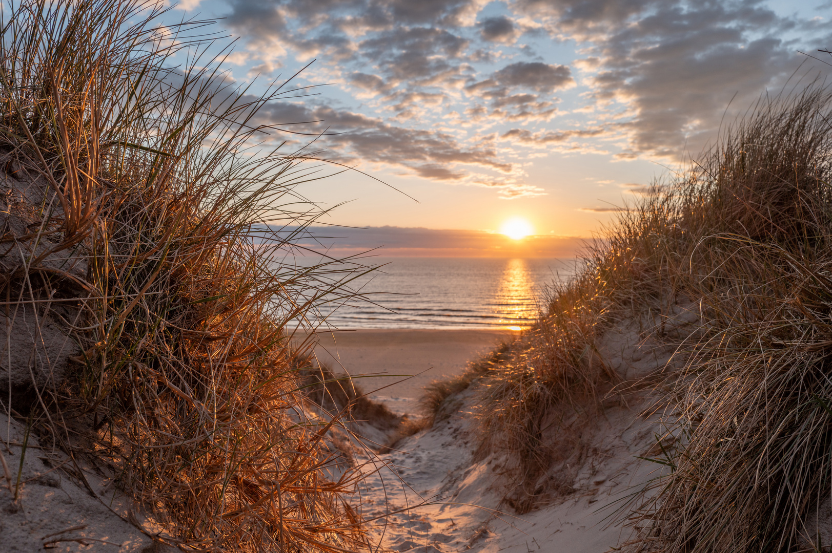 Sonnenuntergang in Vejers Strand