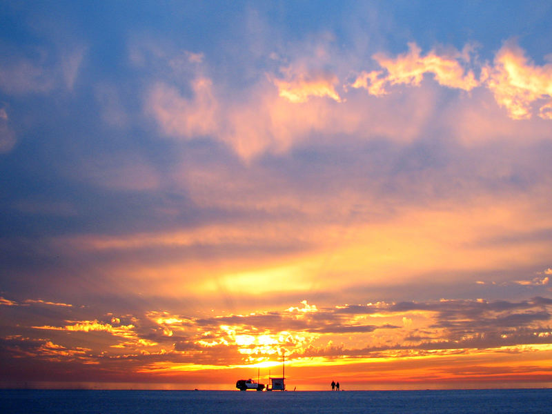 Sonnenuntergang in Venice Beach, L.A.