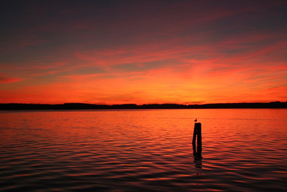 Sonnenuntergang in Waren an der Müritz