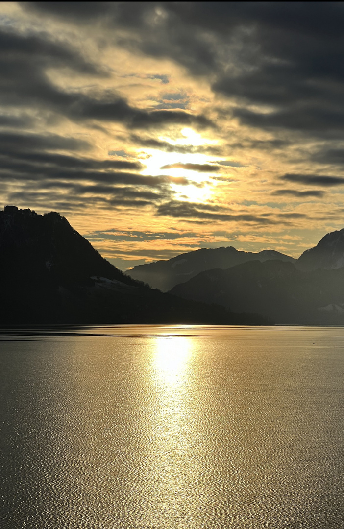 Sonnenuntergang in Weggis / Schweiz