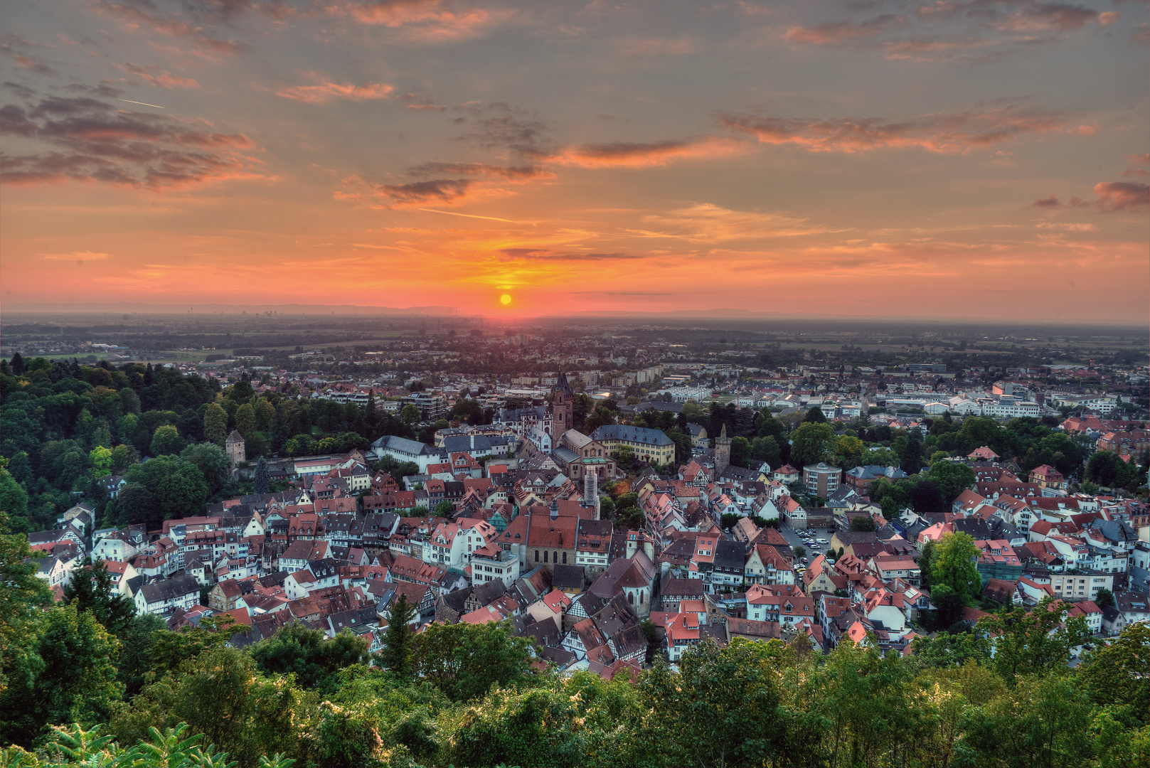 Sonnenuntergang in Weinheim