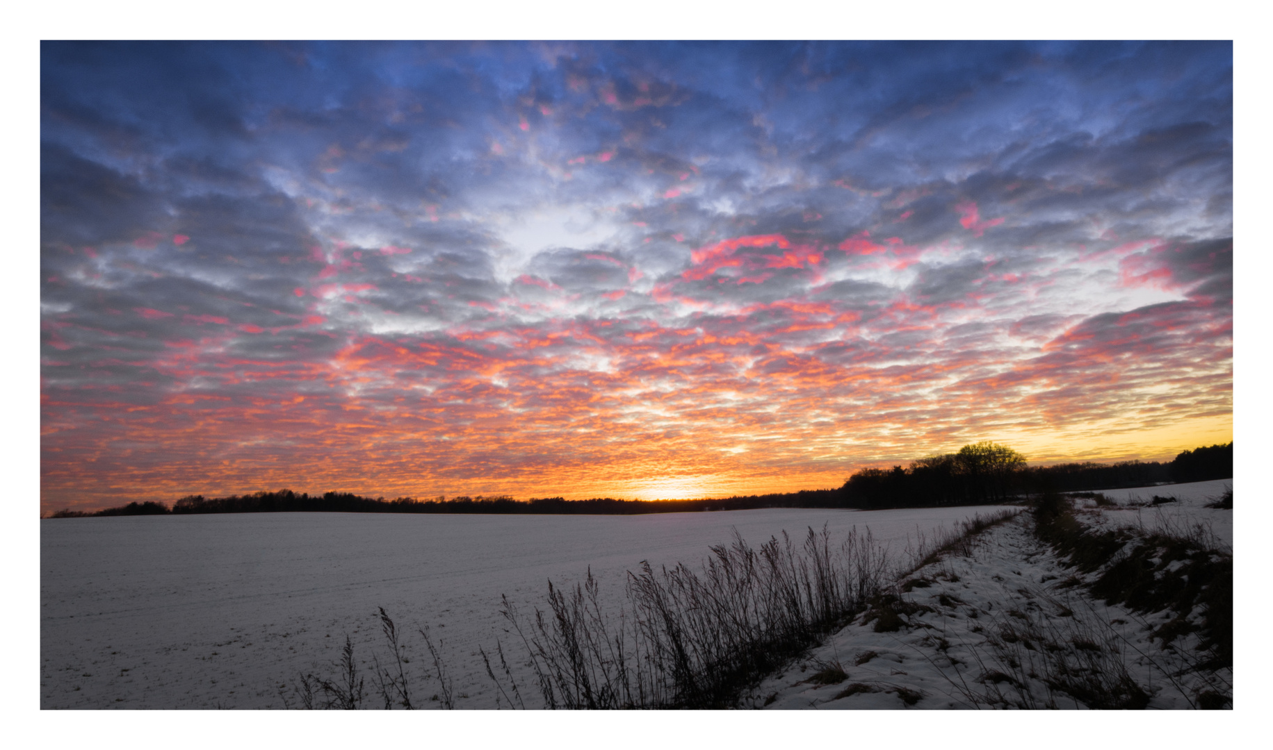 Sonnenuntergang in Wendisch Evern (19.1.17)