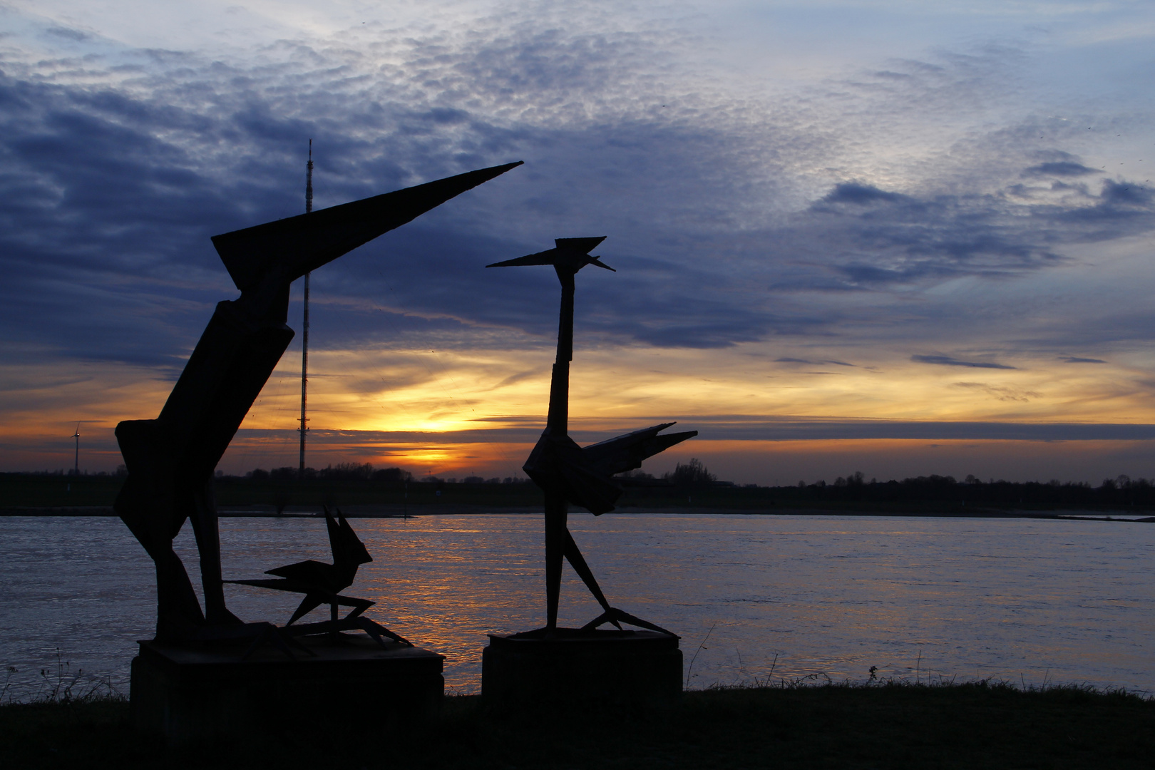 Sonnenuntergang in Wesel am Rhein