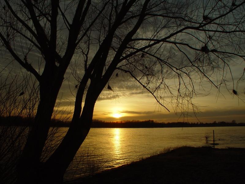 Sonnenuntergang in Wesel-Bislich am Niederrhein