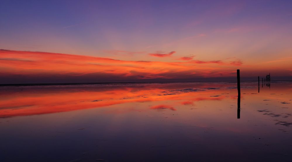 Sonnenuntergang in Westerhever