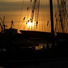 Sonnenuntergang in Wismar am Hafen