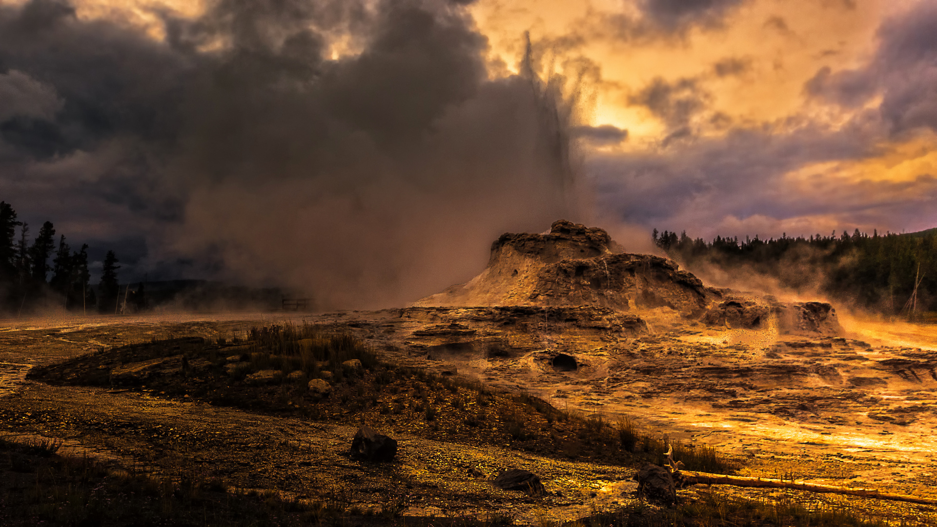 Sonnenuntergang in Yellowstone