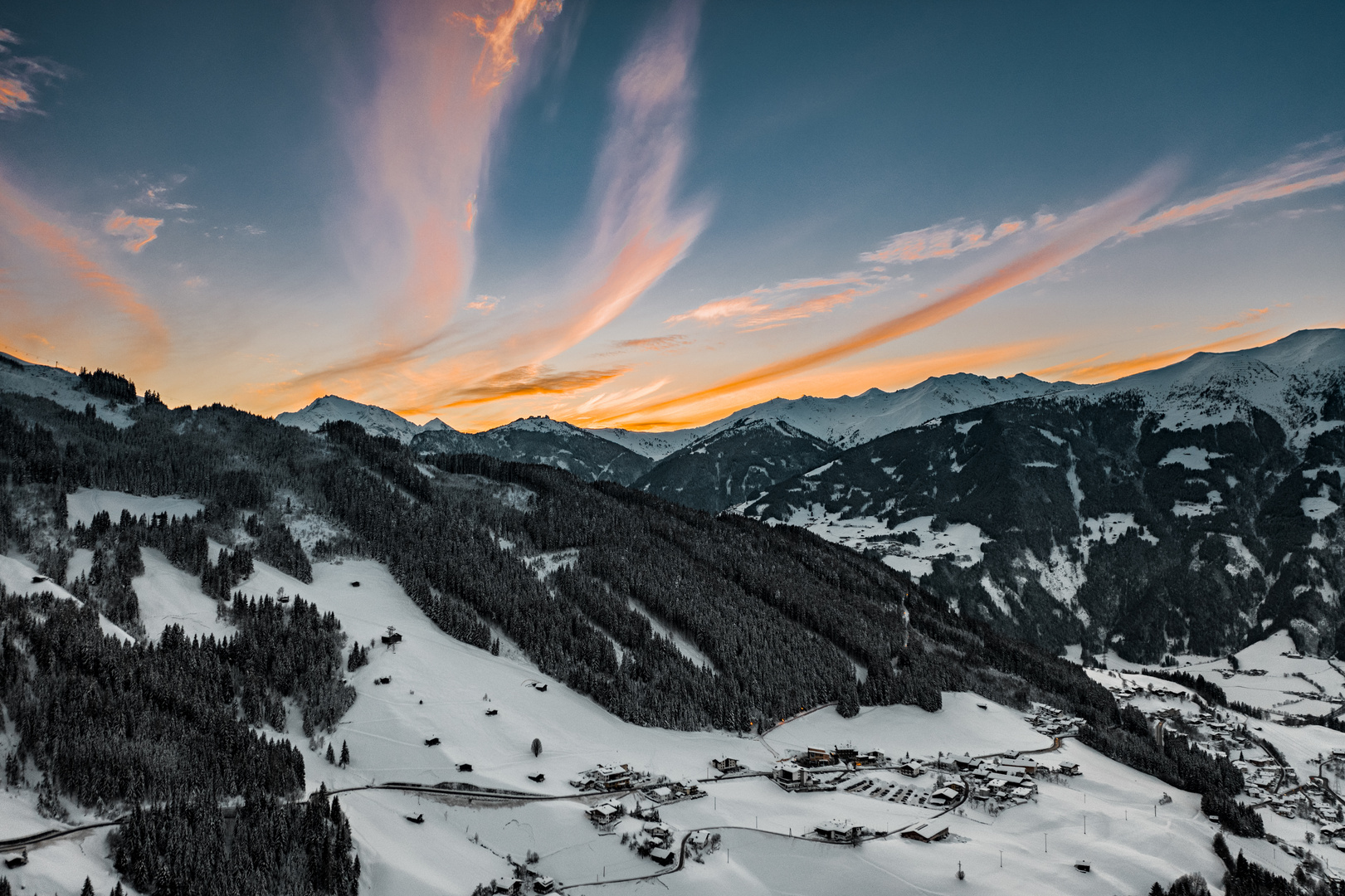 Sonnenuntergang in Zillertal