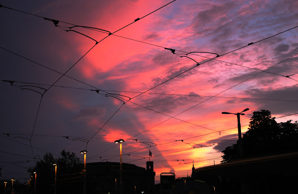 Sonnenuntergang in Zürich