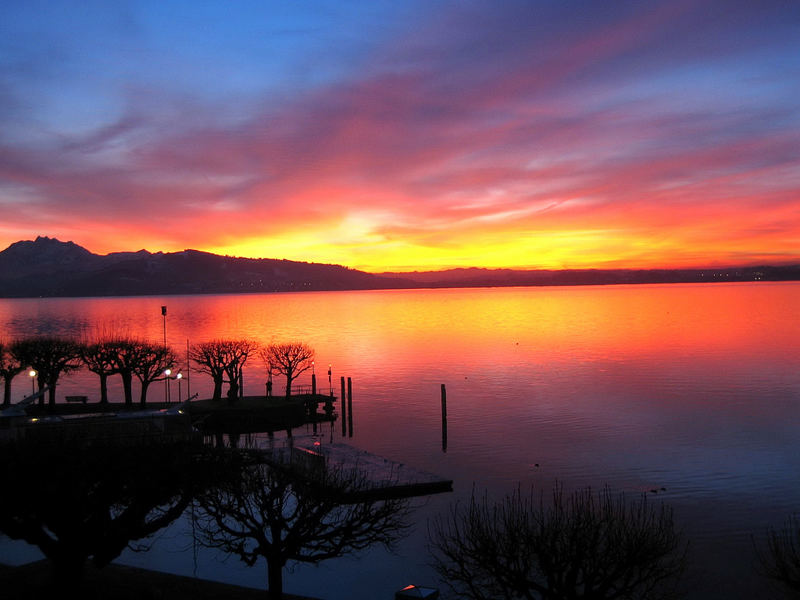 Sonnenuntergang in Zug