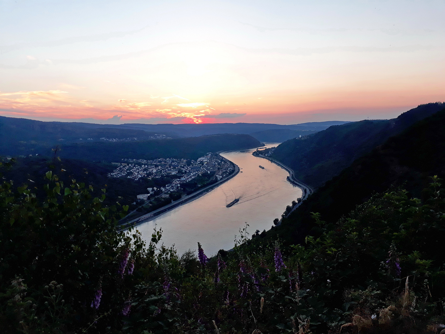 Sonnenuntergang, irgendwo auf dem Rheinsteig