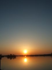 Sonnenuntergang Isar-Stausee Dingolfing