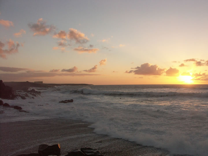 Sonnenuntergang Janubio Strand Lanzarote 01/2006